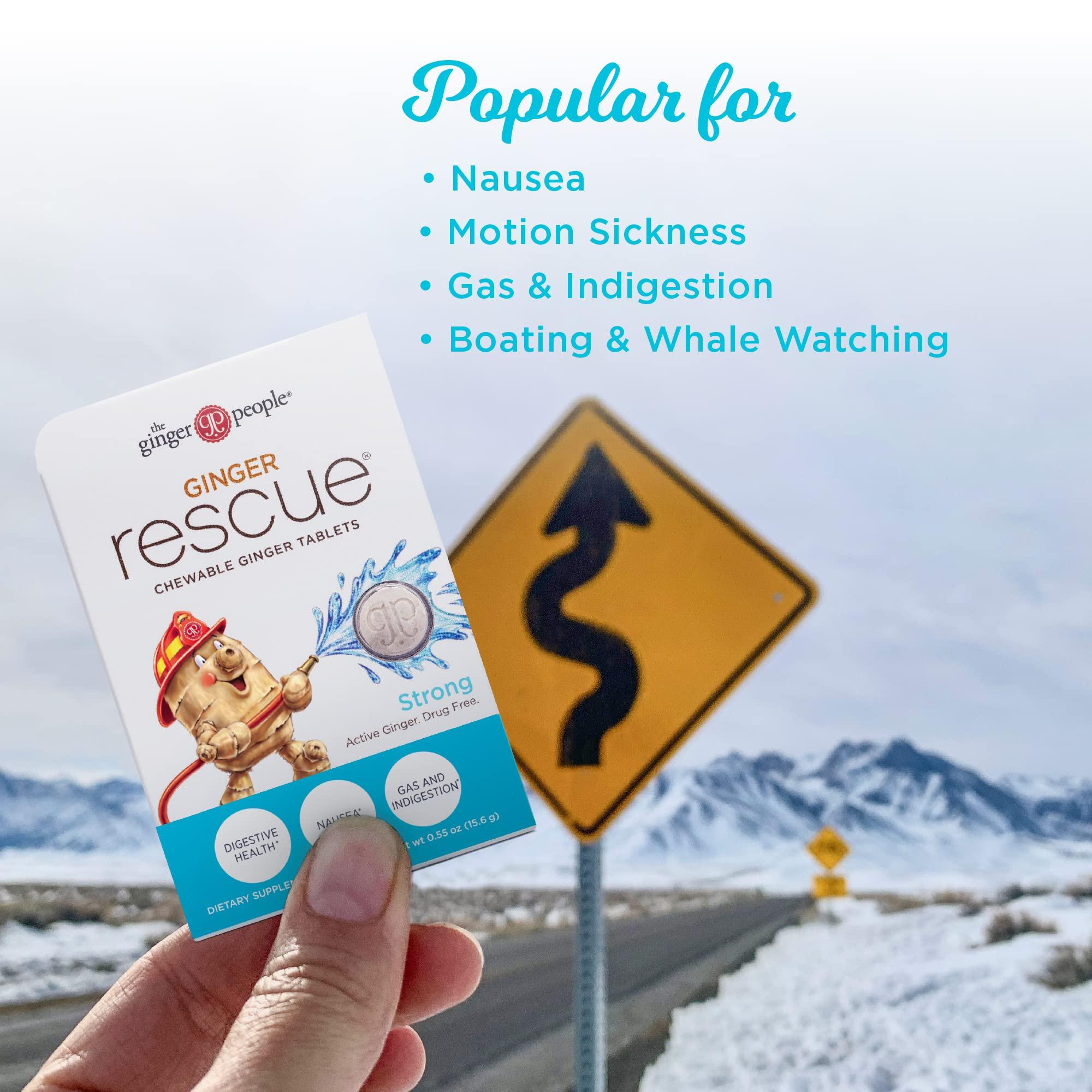 The Ginger People The Ginger People Ginger Rescue Chewable Tablets Drug Free Digestive Health, Chewable Tablets, Strong Ginger Flavor, 0.55 Oz, 240 Tablets, (Pack of 10)