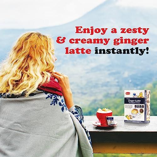 Pocas Pocas Instant Ginger Latte Tea Packets - Real Ginger Instant Tea Blended with Creamer, Green Tea, Pure Cane Sugar, and Milk for a Creamy, Zesty, Soothing Ginger Tea Instant Latte, 20 Count (Pack of 2)