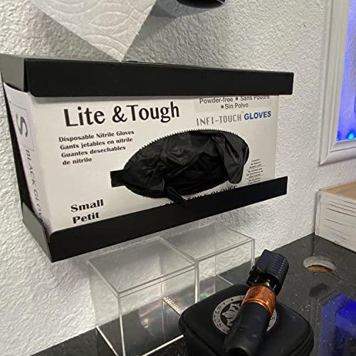 Infi-Touch Infi-Touch Lite & Tough Black Nitrile Glove, 3.5-Mil, Lite Duty, Powder Free (Medium, 100 Gloves)