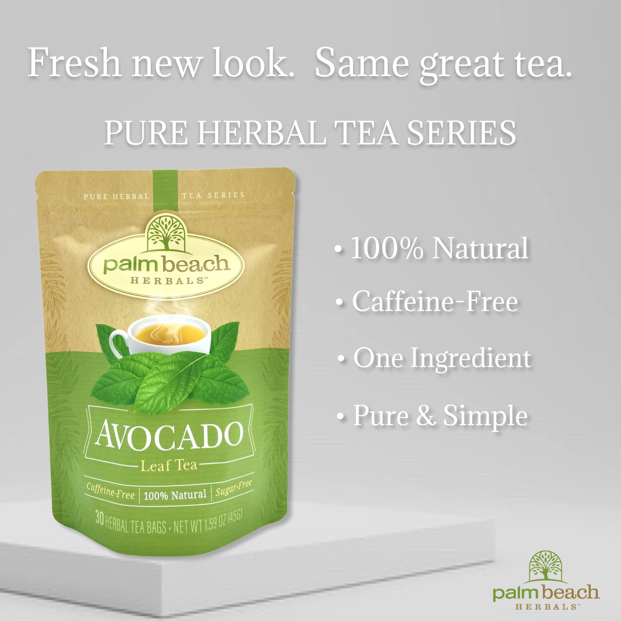 Palm Beach Medicinal herbs Avocado Leaf Tea by Palm Beach Herbals, 30 Count Tea Bags, Caffeine-Free | Pure Herbal Tea Series