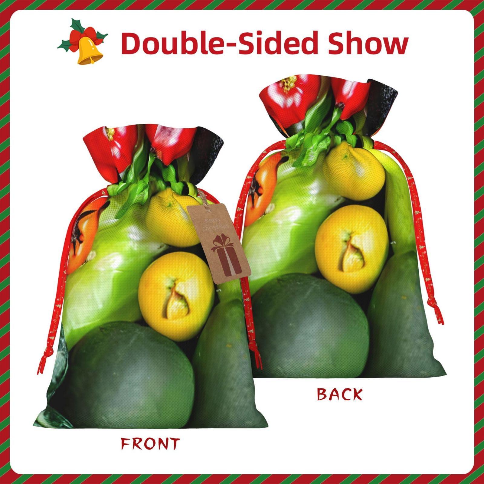 Fresqa Fresh Vegetables Fruits Reusable Christmas Gift Bags Cloth Gift Bags For Endearing Presentation-Memorable Moments