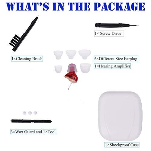 Brefonak Hearing Amplifier for Seniors Adults Noise-Cancelling - Ear Amplifier Invisible Voice Sound Amplifiers Elderly Listening Assistance Device Hearing Aid Cleaning Tools Included for Right Ear