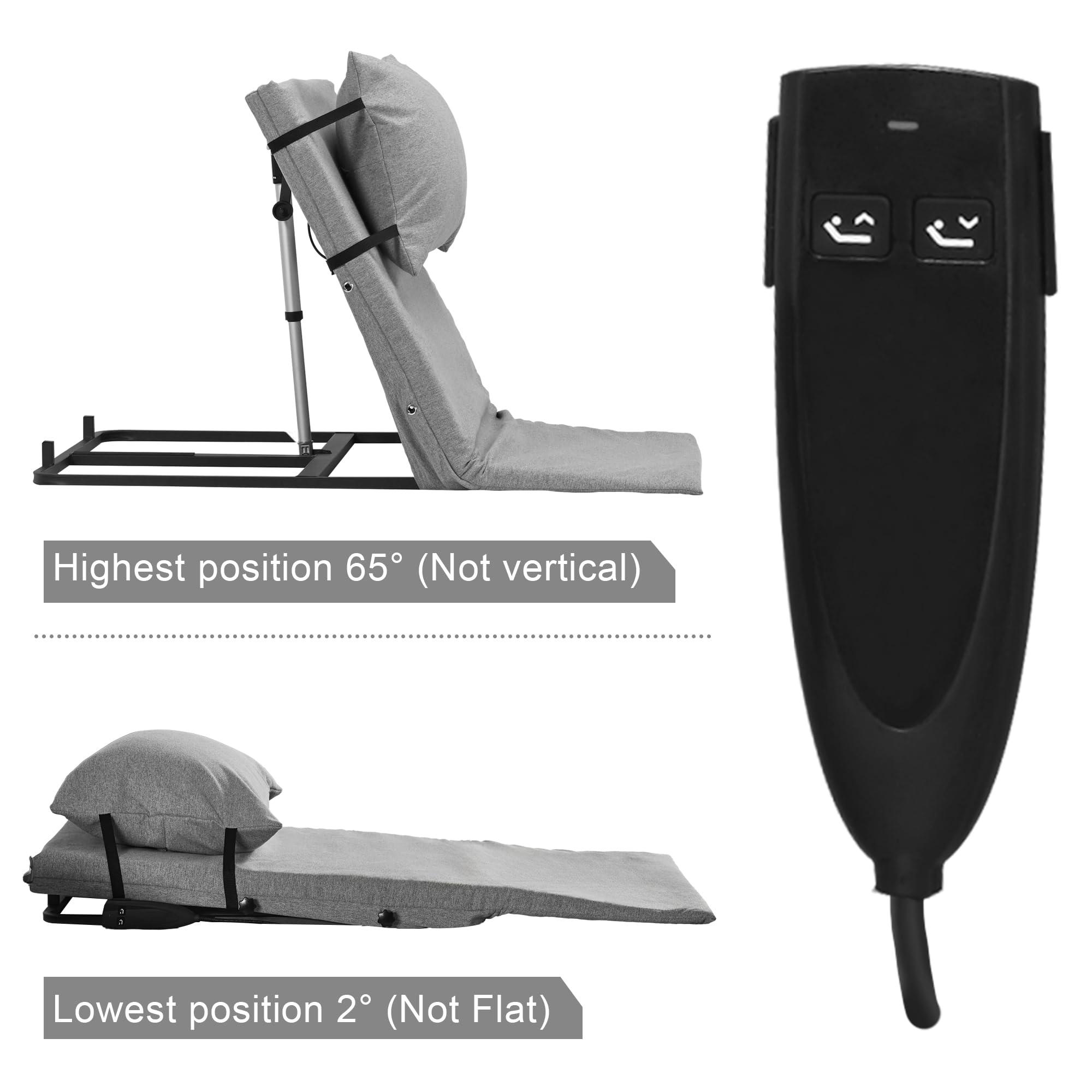 Skuehod Skuehod Electric Power Lifting Adjustable Bed Back Rest for Patient Back Lumbar Support, Assist Elderly to Get Out of Bed Easily, Removeable Bedrails with Pocket, 300lbs Capacity