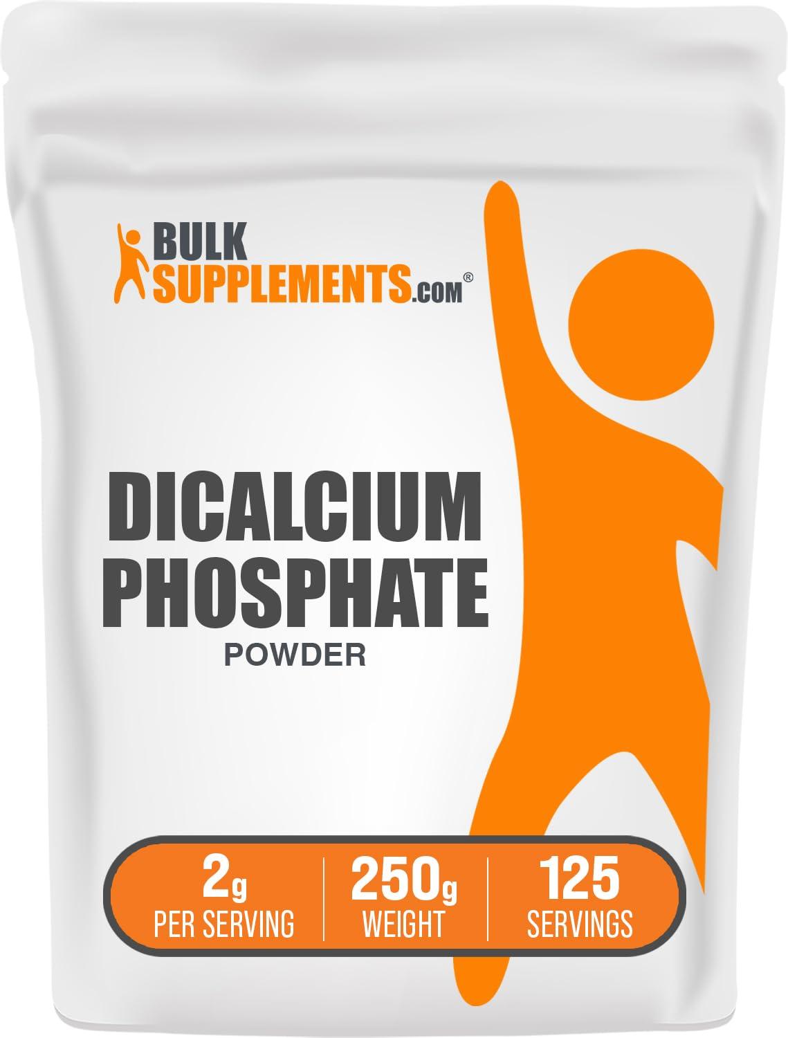 BULKSUPPLEMENTS.COM BulkSupplements.com Dicalcium Phosphate Powder - Calcium Supplement, Dicalcium Phosphate as Leavening Agent - Unflavored & Gluten Free, 2000mg per Serving, 250g (8.8 oz) (Pack of 1)