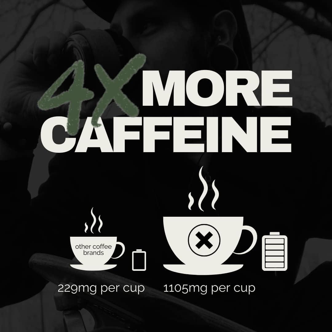 BLACK INSOMNIA COFFEE COMPANY X Black Insomnia Ground Coffee - The Strongest Coffee in the World - 1lb (Dark Roast, 1 Pound)