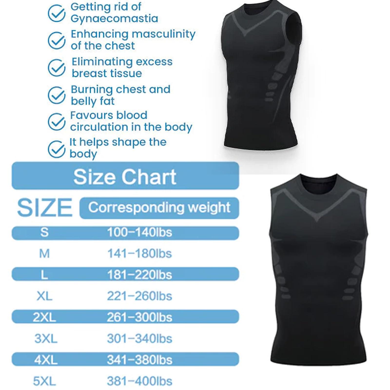 Beercaar Energxcel Ionic Shaping Vest, Buhooh 2023 New Version Ionic Shaping Vest, Comfortable and Breathable (Black+White, 3XL)