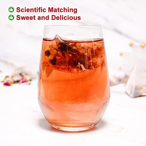 Plant Gift Plant Gift 50 Cups Mulberry Rose Tea Bag ( SANG SHEN MEI GUI CHA) 8.81oz (5g*50bags/250g) Poria cocos, Lily Natural Mixed Herbal Combination of Floral Tea