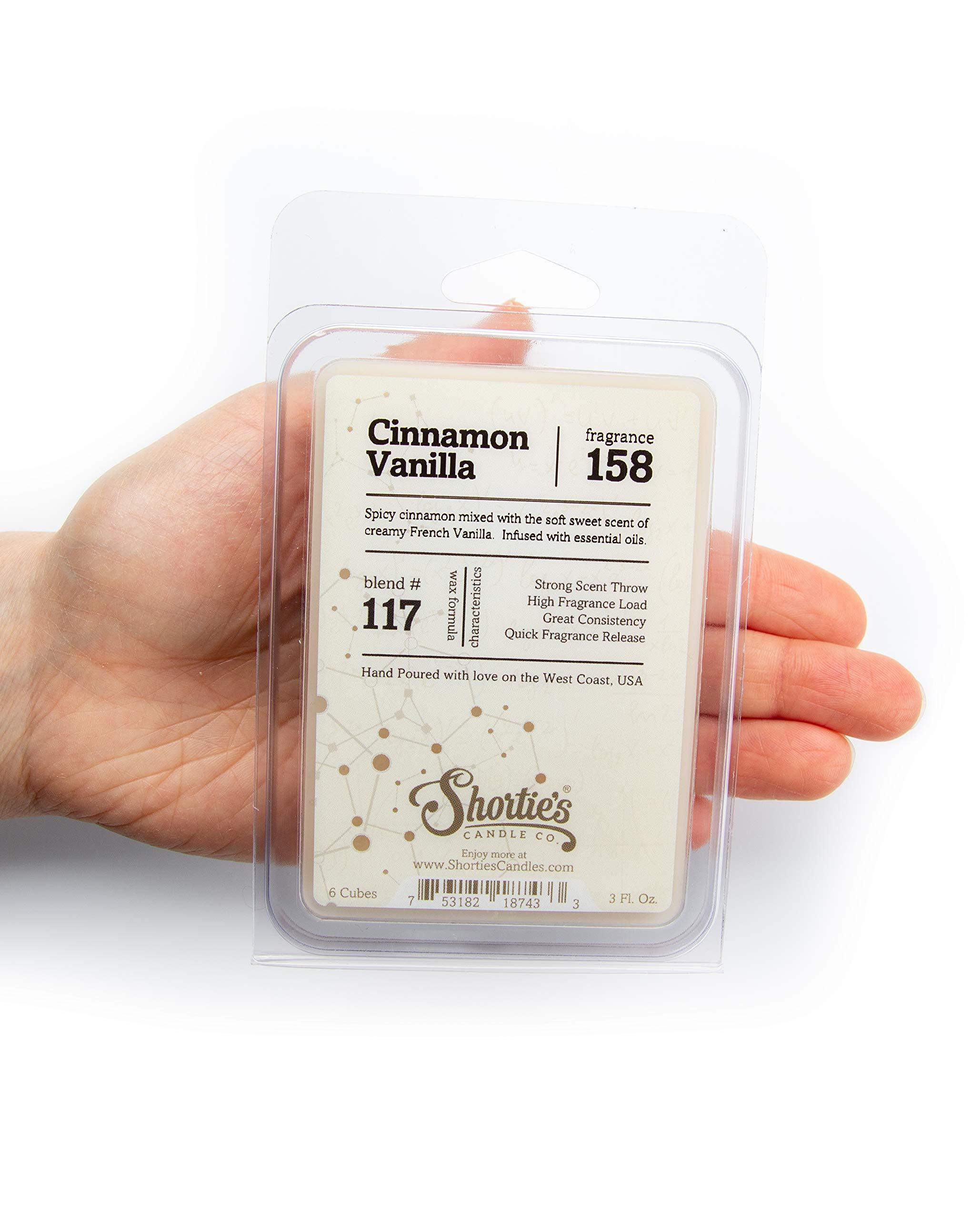Shortie's Candle Company Shortie\'s Candle Company Cinnamon Vanilla Wax Melts Bulk Pack - Formula 117-4 Highly Scented 3 Oz. Bars (12 Oz. Total) - Made with Natural Oils - Bakery & Food Air Freshener Cubes Collection