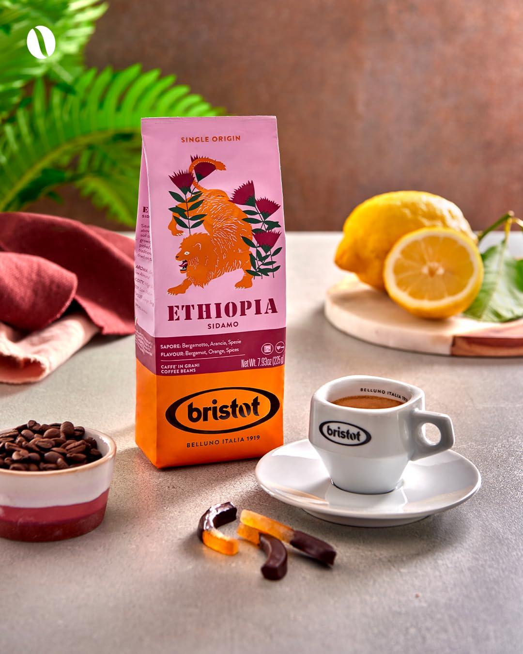 Bristot Bristot Single Origin Ethiopia Sidamo | Italian Single Origin Espresso Beans | 100% Arabica | Medium Roast | 7.93oz/225g