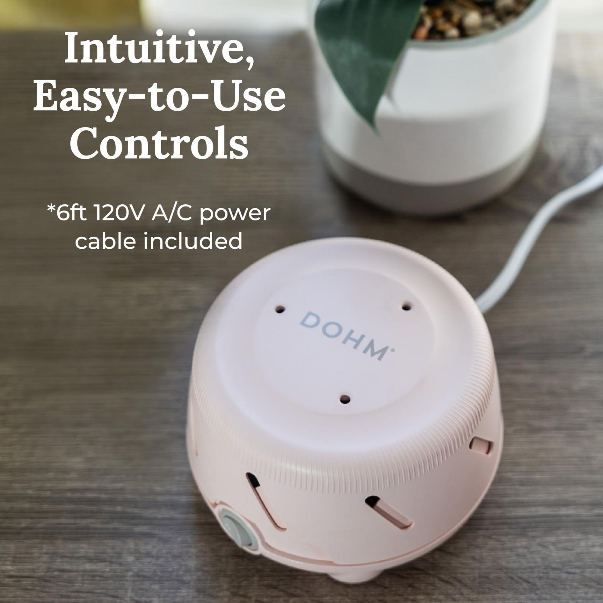 Marpac Yogasleep Dohm Uno White Noise Sound Machine, Natural Pink Noise from a Real Fan, Adjustable Tone & Noise Canceling for Office Privacy & Meditation, Sleep Aid for Travel, Baby & Adults (Pink)