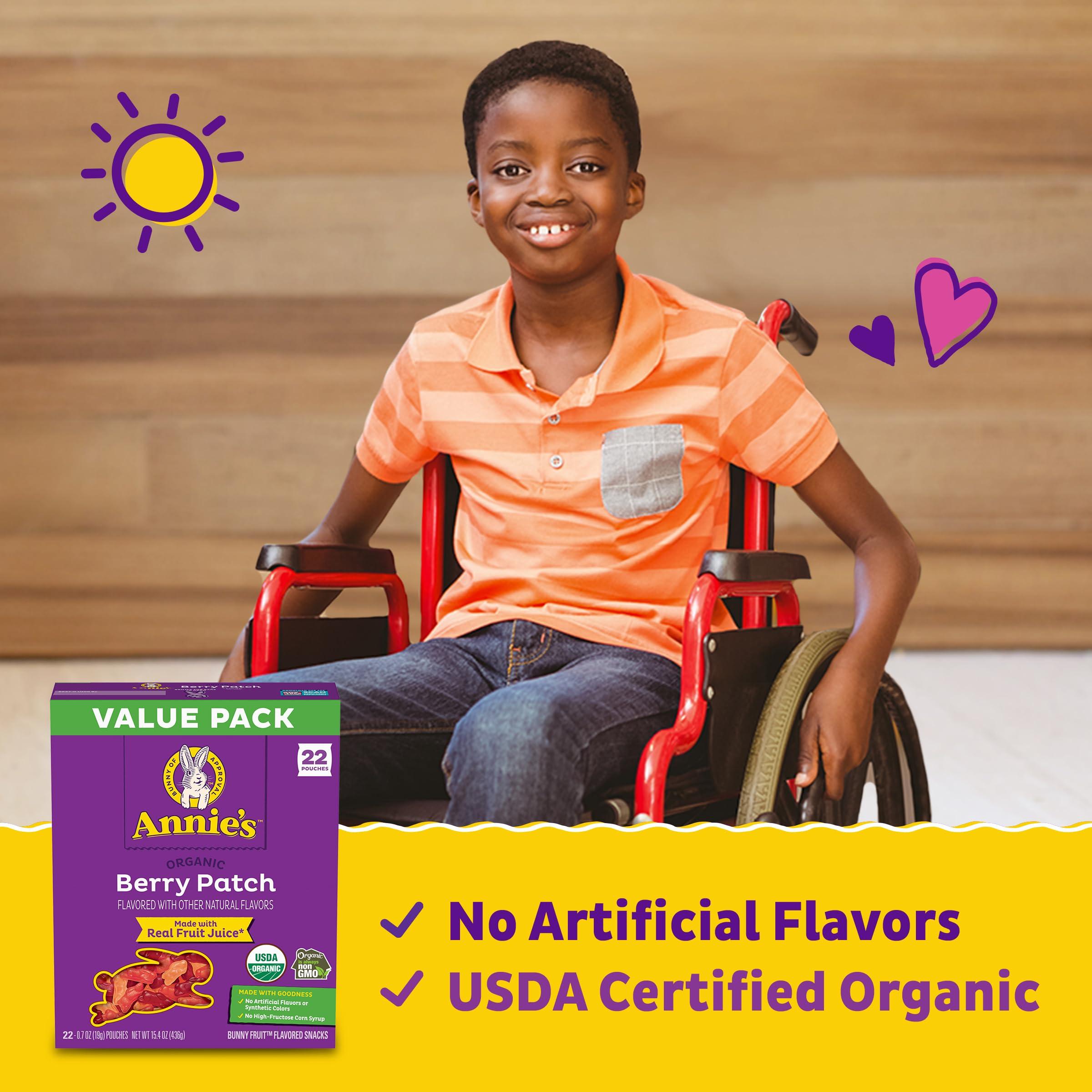 Annies Annie\'s Organic Berry Patch Bunny Fruit Flavored Snacks, Gluten Free, Value Pack, 22 Pouches, 15.4 oz.