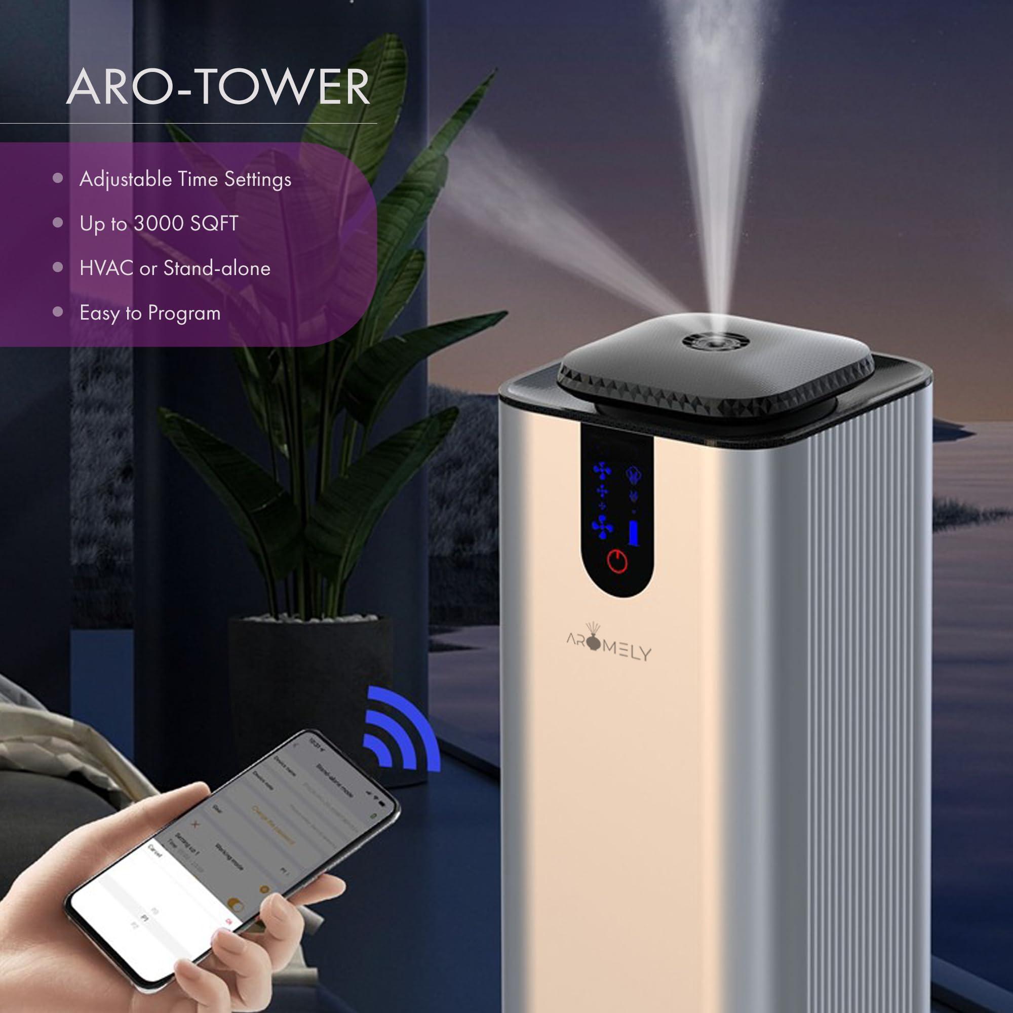 AROMELY Aromely Smart Bluetooth Scent Diffuser, Aromatherapy Nebulizing Waterless Diffuser for Home, Office & Room, Perfect Aroma Diffuser Up to 2,000 SQSF (Black)