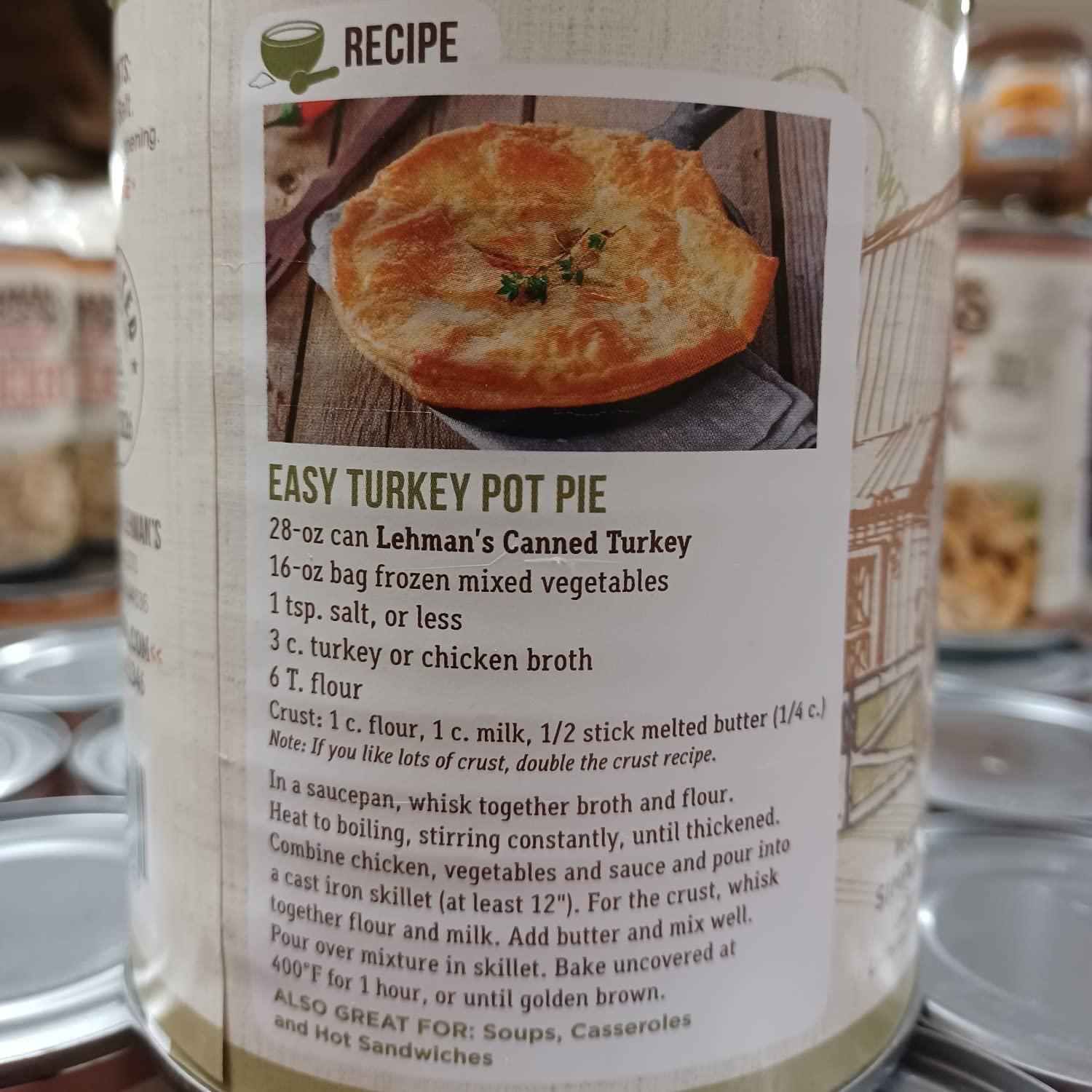 Lehman\'s Lehman\'s All Natural Canned Meat, USA Made Ready to Eat for Everyday, Camping or Emergencies, 14.5 oz each, Pack of 3, Turkey