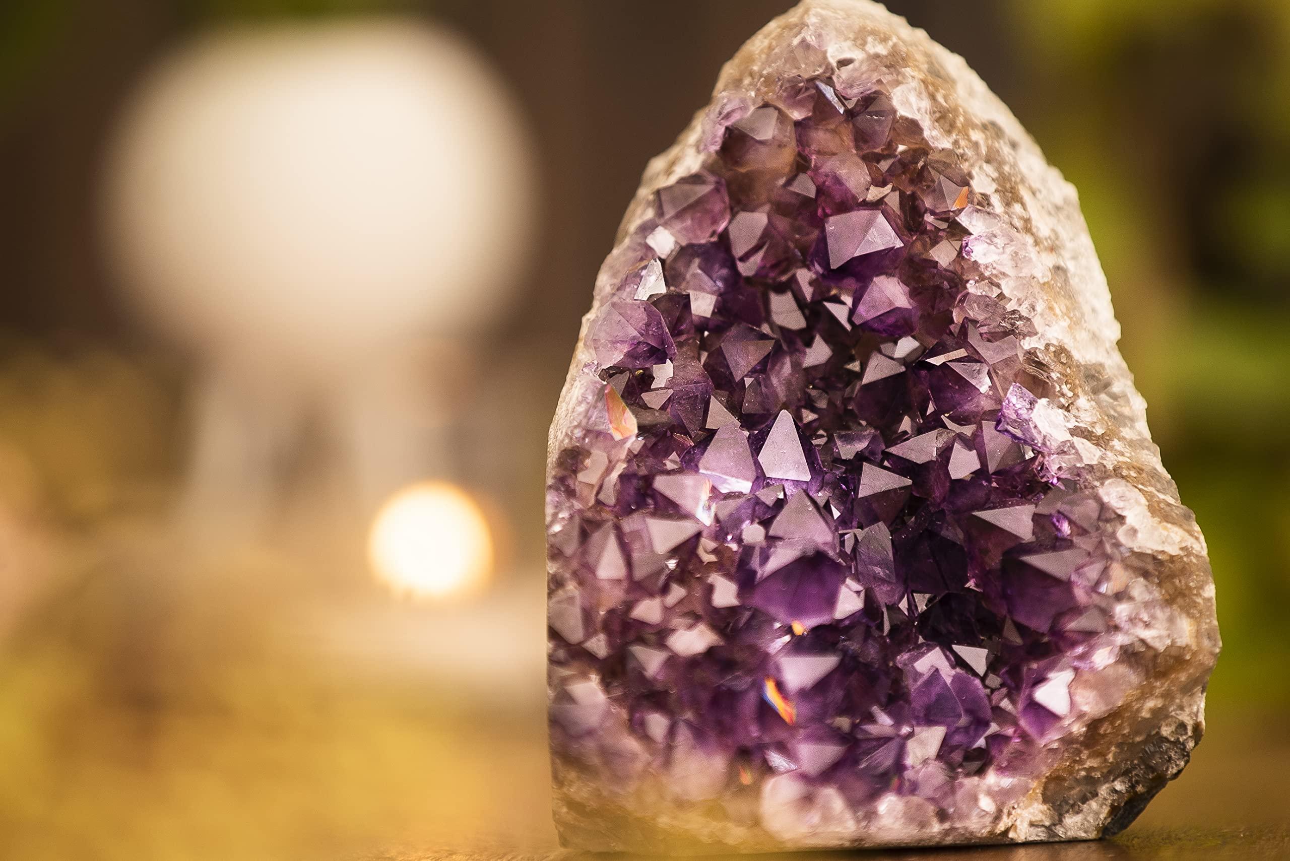 EMPORION EMPORION Large Natural Amethyst (8 lb to 10 lb) Crystal Clusters Stone from Uruguay Raw Geode Quartz - Deep Purple Color