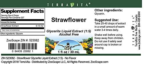 TerraVita Strawflower Glycerite Liquid Extract (1:5) - No Flavor (1 oz, ZIN: 523082) - 2 Pack