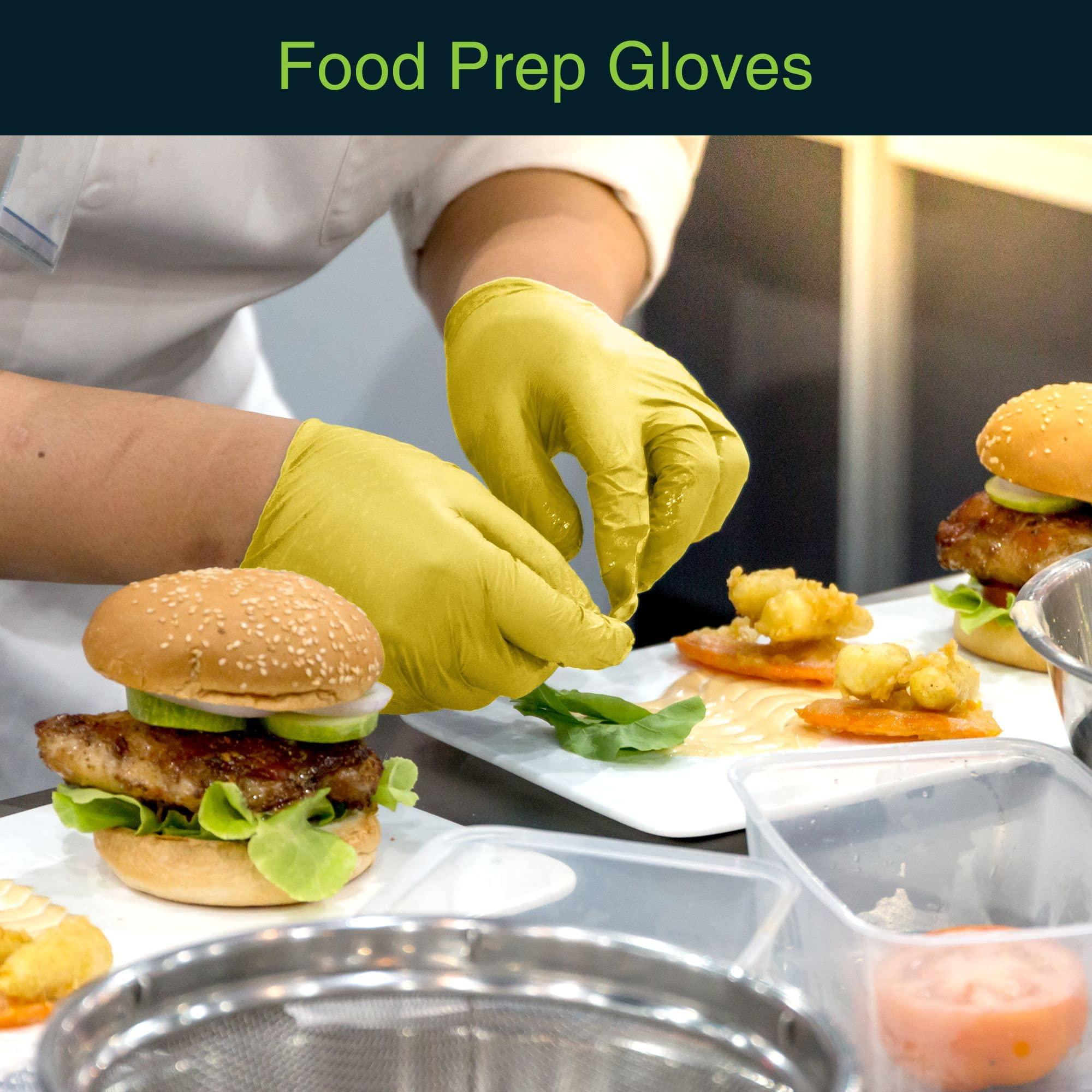 FifthPulse FifthPulse Yellow Nitrile Disposable Gloves - 50 Count - 3 Mil Nitrile Gloves Large - Powder and Latex Free Rubber Gloves - Surgical Medical Exam Gloves - Food Safe Cooking Gloves