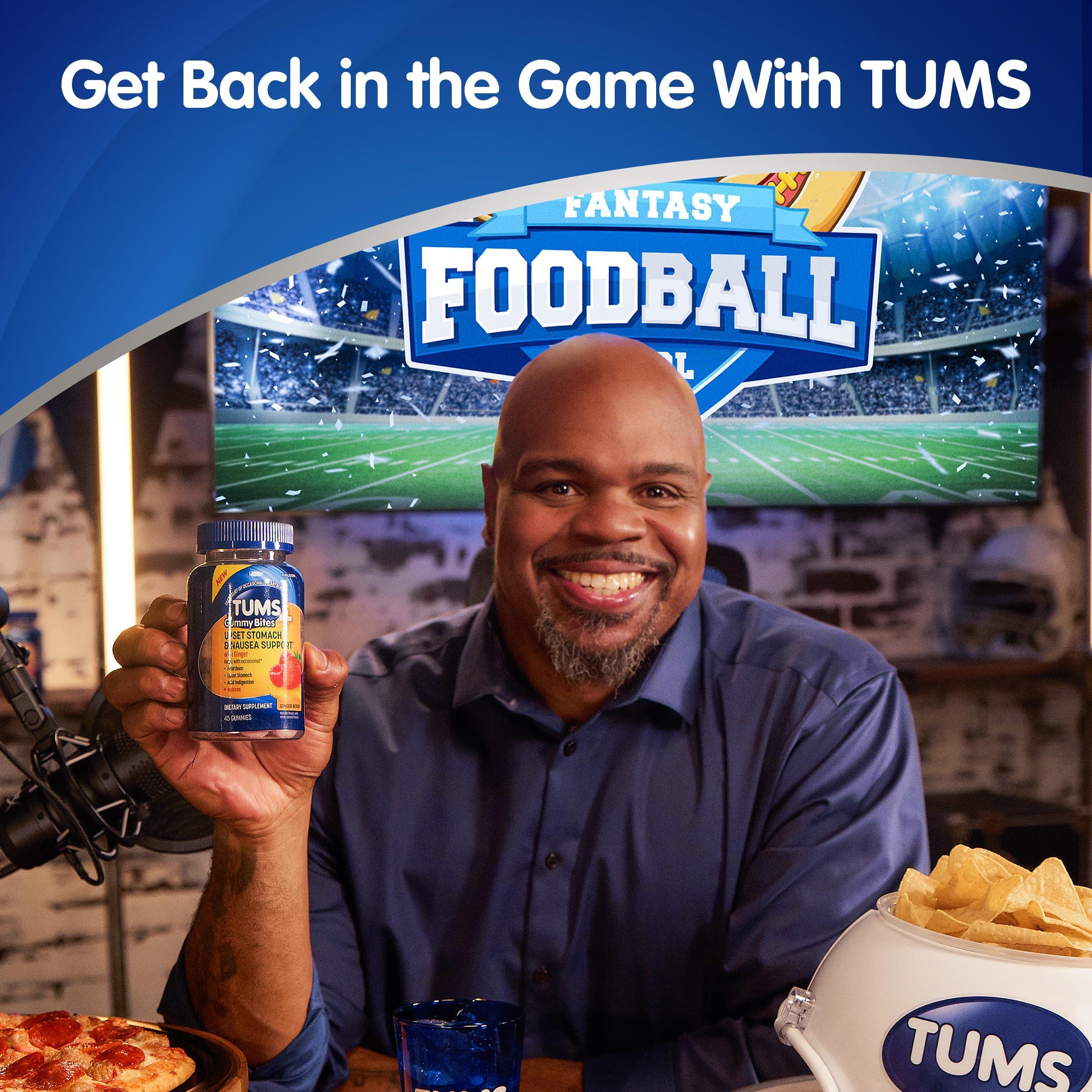 TUMS TUMS Gummy Bites Dietary Supplement for Occasional Heartburn Relief, Upset Stomach and Acid Indigestion, Great for a Summer BBQ - Cherry Berry Burst - 108 Count