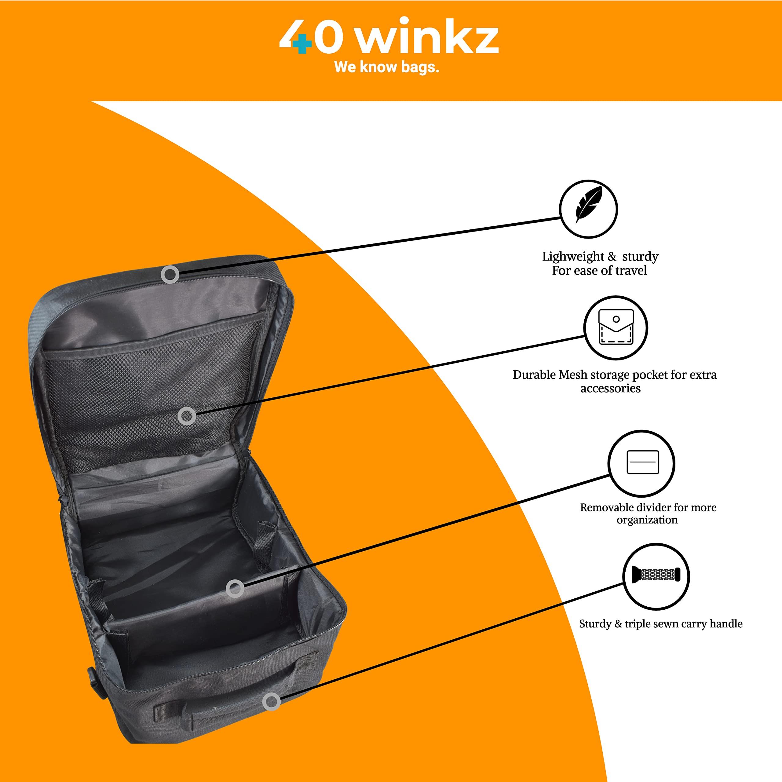 40Winkz 40Winkz USA CPAP Travel Bag, CPAP carry bag for various CPAPs compatible with, Airsense 10, Airsense 11, Dreamstation & more. Attaches to luggage & travel compliant (Black)
