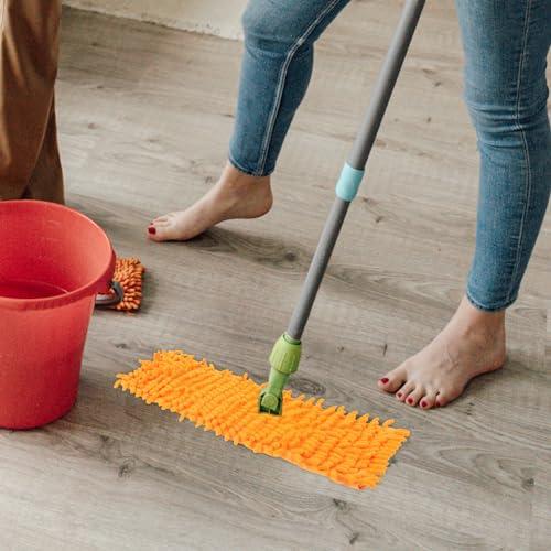 BESPORTBLE Microfiber Mop Pads, 2pcs Washable Mop Pads Reusable Replacement Mop Pads Flat Replacements Heads for Wet Or Dry Floor Cleaning and Scrubbing, 15.6inch