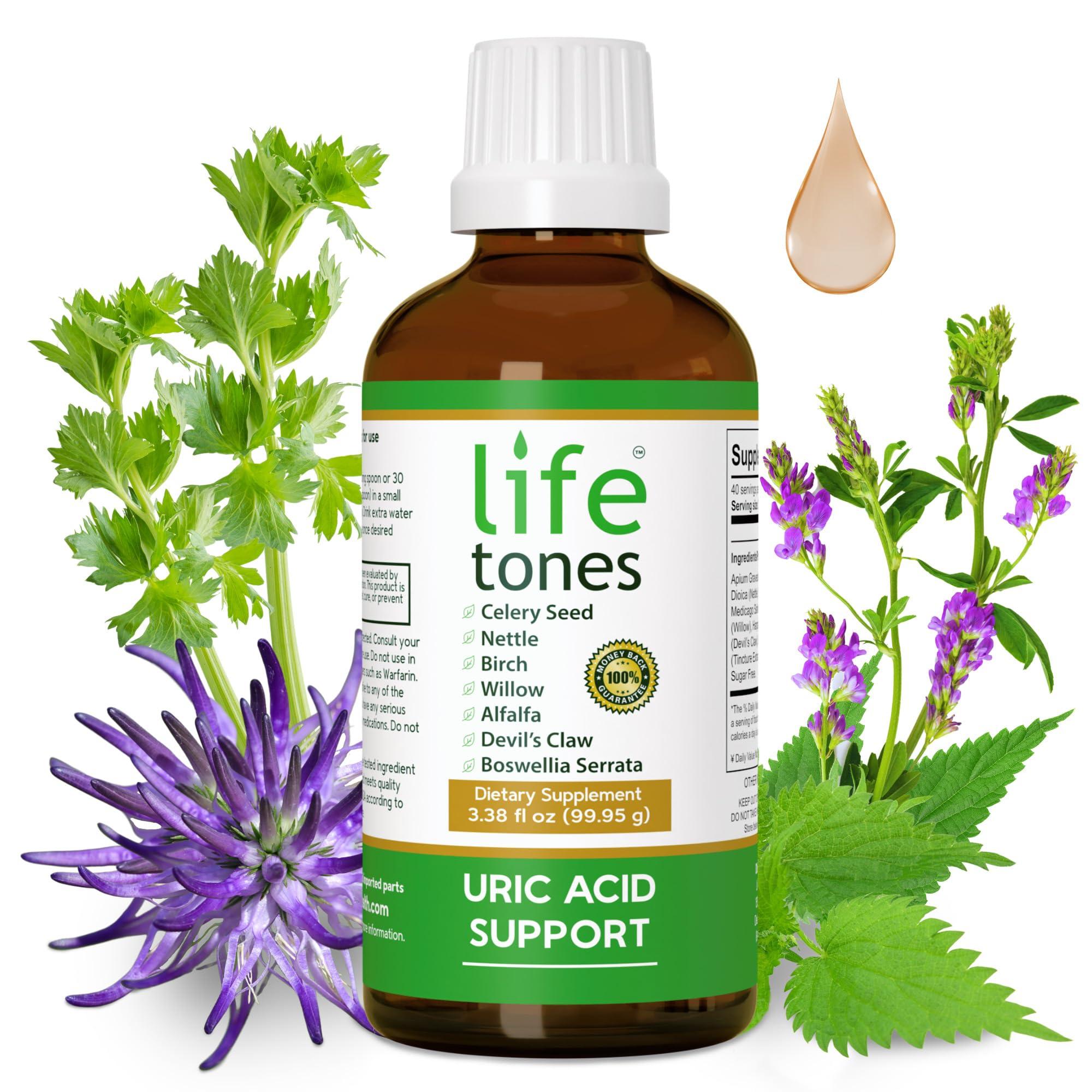 Life Tones Lifetones Uric Acid Support - Joint Health for Men & Women - Liquid Uric Acid Cleanse for High Absorption - Herbal Cleanse Detox for Joint Comfort - Boost Flexibility - 3.38 fl oz