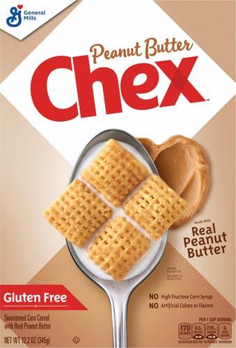 General Mills General Mills Peanut Butter Chex Cereal, Gluten Free Breakfast Cereal, Made with Whole Grain, 12.2 OZ (Pack of 4)