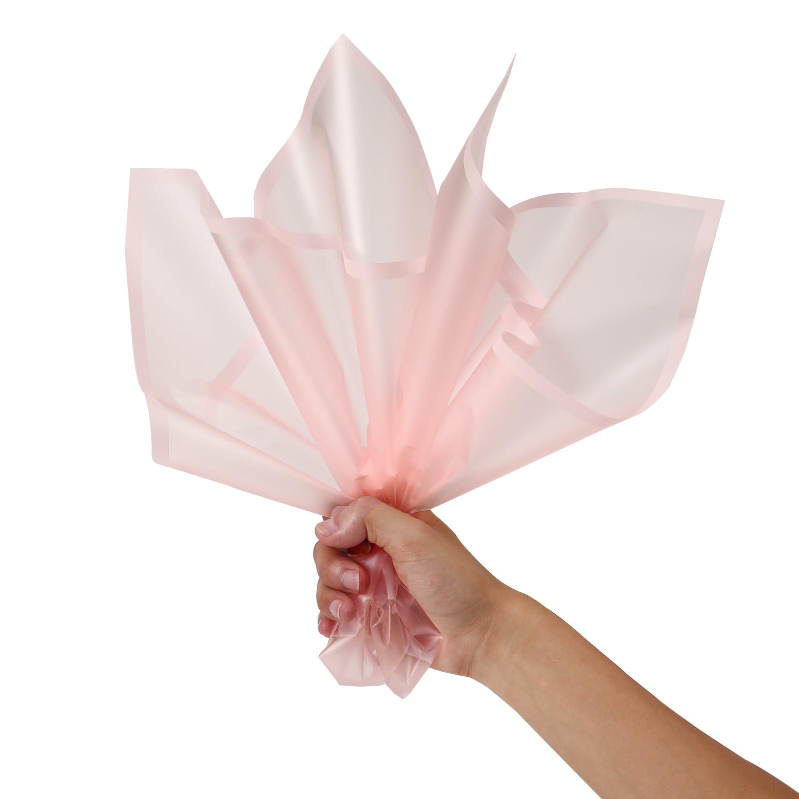 Beautyfloral Beautyfloral flower wrapping paper, bouquet wrapping paper, Korean wrapping paper, border Flower Wrapping Paper,with ribbon 22.8 * 22.8in (Beauty-1-pink)