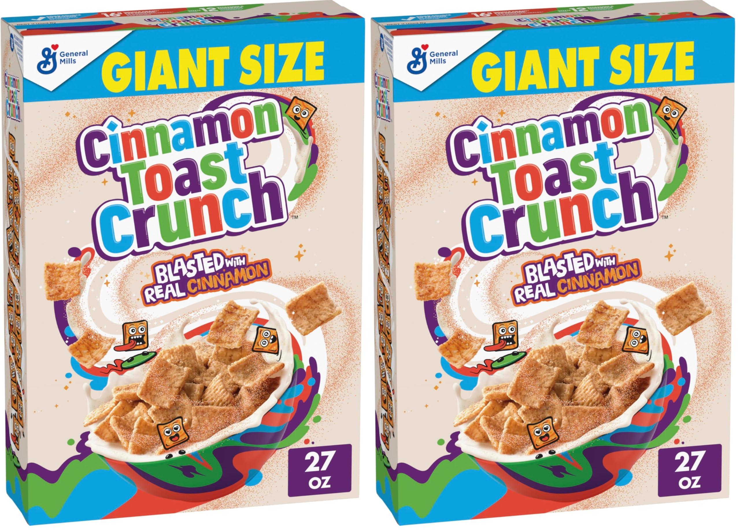 Cinnamon Toast Crunch Original Cinnamon Toast Crunch Breakfast Cereal, 27 OZ Giant Size Box (Pack of 2)