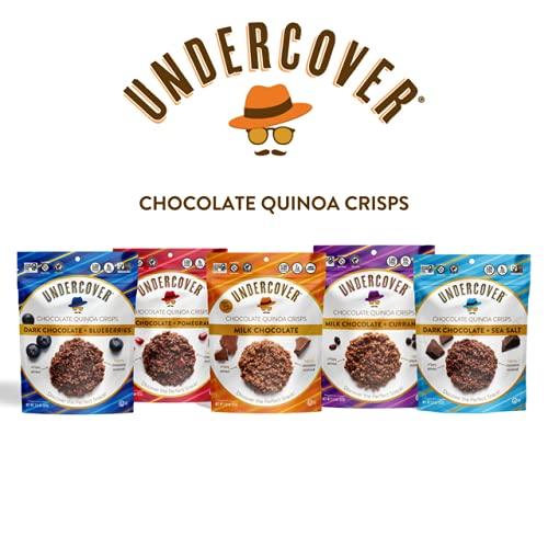 UNDERCOVER CHOCOLATE CO ZZSZRPMACV, UNDERCOVER Chocolate Crispy Quinoa Snack - DARK CHOCOLATE + SEA SALT - Gluten-Free, Nut-Free Bags, 2 Ounce (Pack of 8)