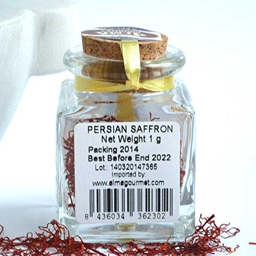 Alma Gourmet Saffron Pure Quality Glass Jar 1 gr - Pack of 6