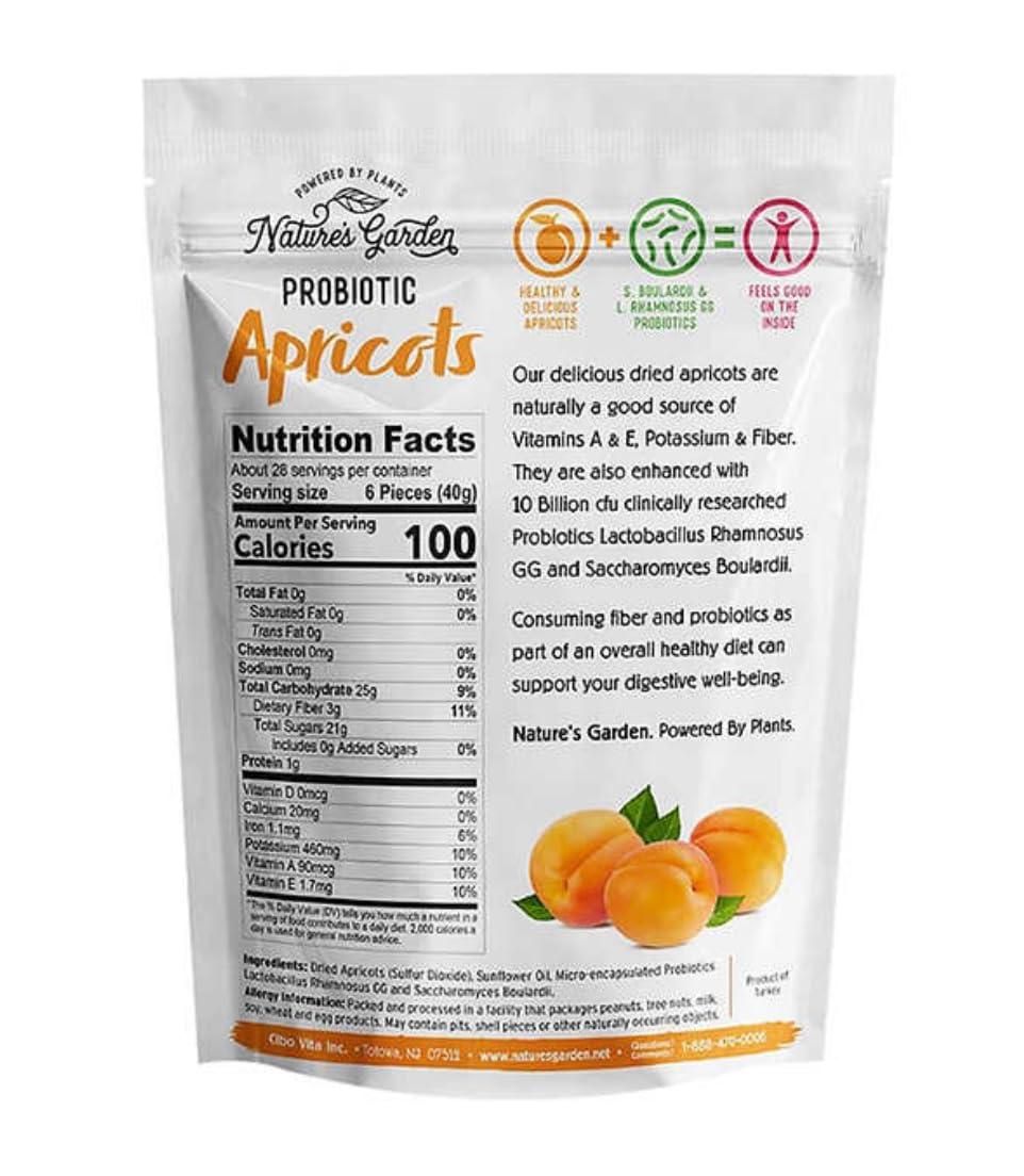 Generic Generic Natures Garden Probiotic Apricots - Probiotic Dried Fruit, Plump Dried Apricots, Gluten-Free, Dairy-Free, Vegan 40 Oz