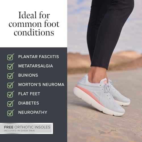 ABEO ABEO MXV Shift Womens Metatarsal Footbed Walking Shoes | Orthopedic Sneakers for Women | Ball of Foot Pain Relief | Removable Orthotic Metatarsal Pads Women Bright White 7 Medium