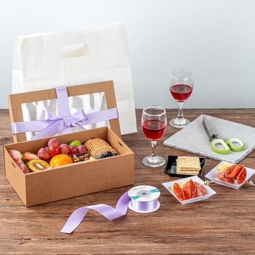 Restaurantware Restaurantware - Gift Tek 10 Yards x 1 Inch Satin Ribbon, 10 Single Faced Fabric Ribbon - Wide, Vibrant, Orchid Purple Polyester Ribbons, Solid Colored, for Gift Wrapping, Crafts, Weddings, Parties