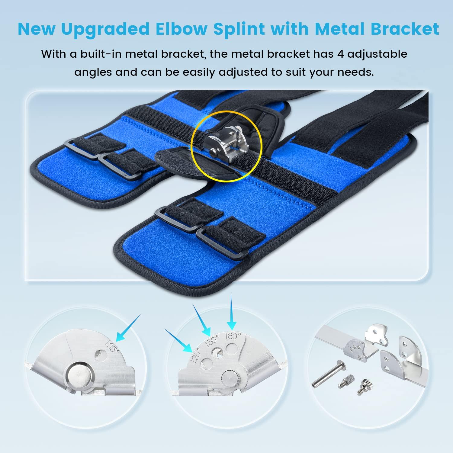 Sylong Elbow Splint, Elbow Brace for Cubital Tunnel Syndrome and Ulnar Nerve Entrapment,New Upgraded with 4 Angles Adjustable,Fixed Elbow,Prevent Excessive Bending,for Men,Women,fits Left and Right Arm -L/XL