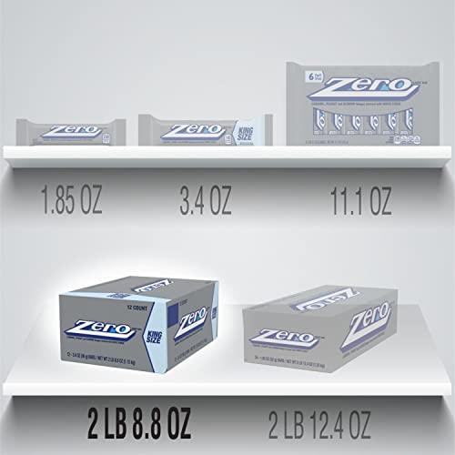 ZERO ZERO White Fudge, Caramel, Peanut and Almond Nougat King Size Candy, Bulk Individually Wrapped, 3.4 oz Bars (12 Count)