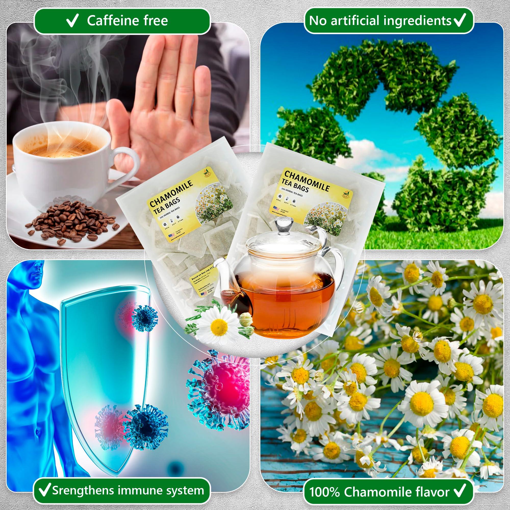 TeaDreamTea TeaDeam Tea Chamomile Tea Bags | Caffeine-Free & Sleep Time Tea | Chamomile Flowers Aroma - For Relieving Stress | Brew Hot Or Iced | 400 Tea Bags