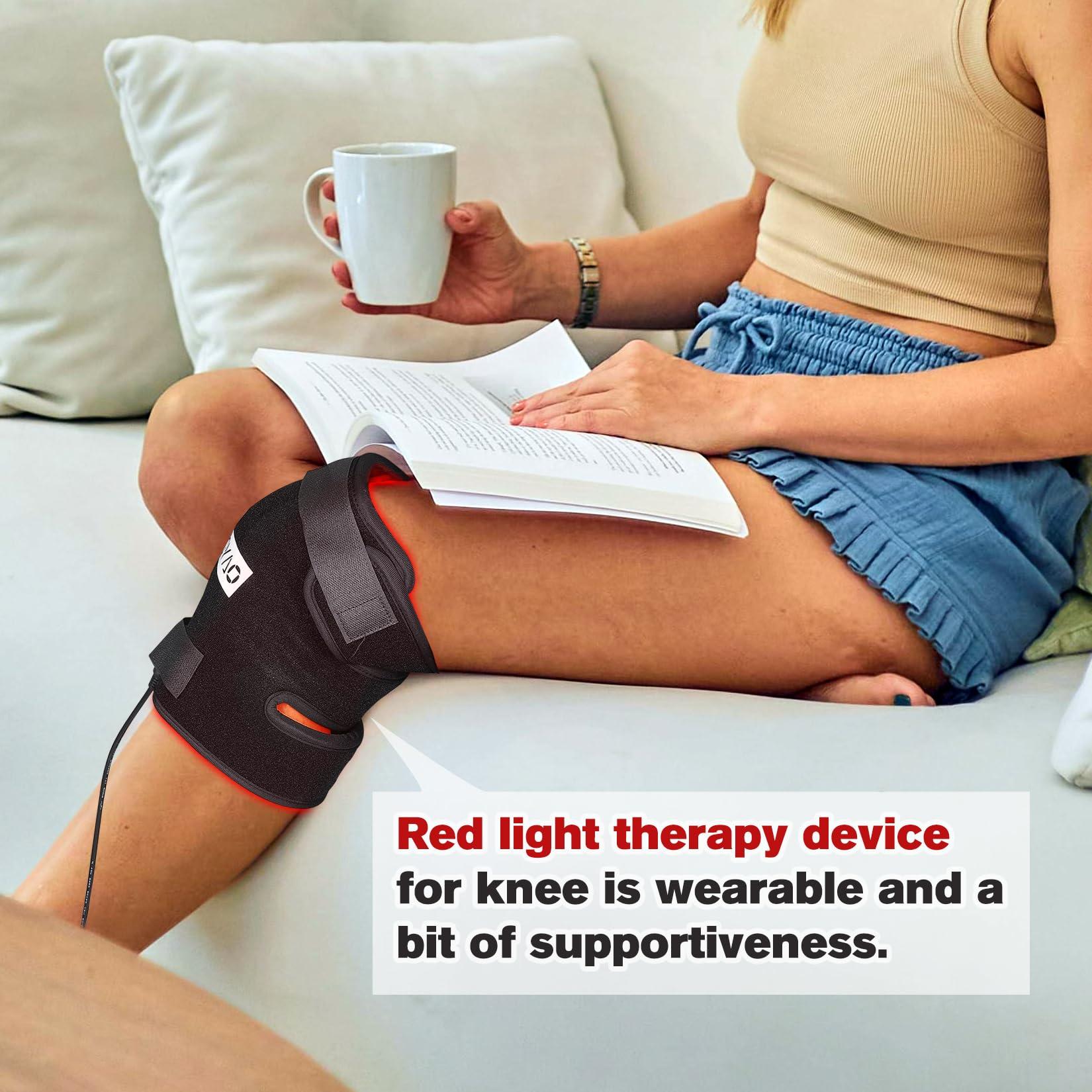 TUOB TUOB Knee Elbow Pain Therapy Device with 660nm Red Light and 880nm Near Infrared Red Light Benefits for Joint Pain Relief, Wearable Light Therapy Knee Device Relax Muscle Easily Use at Home Office