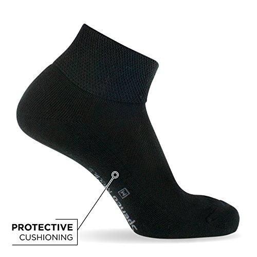 Spenco Spenco Medics Quarter-Length Diabetic Compression Socks, Black, Small