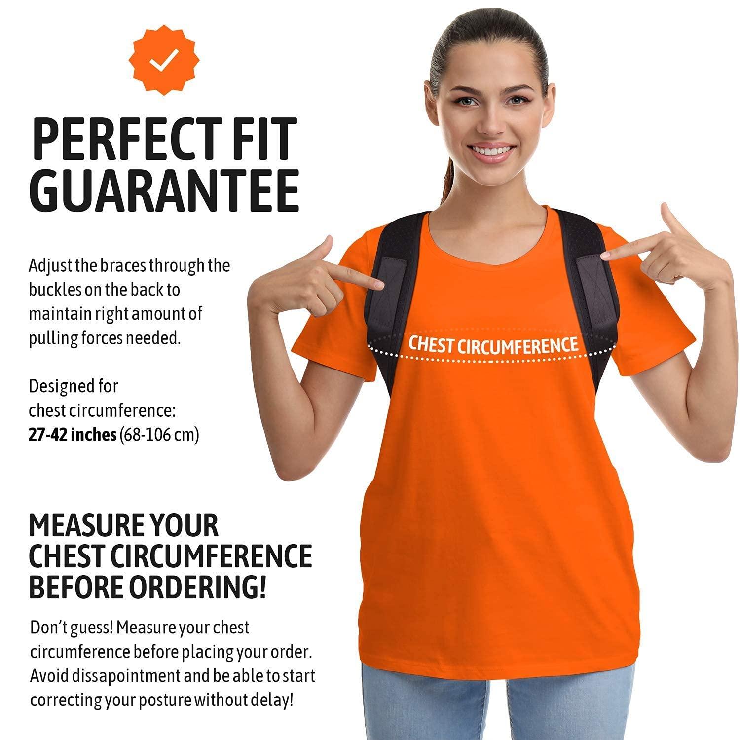 GEARARI Gearari Posture Corrector for Men and Women, Upper Back Brace for Clavicle Support, Adjustable Back Straightener Belt and Providing Pain Relief from Neck, Back & Shoulder