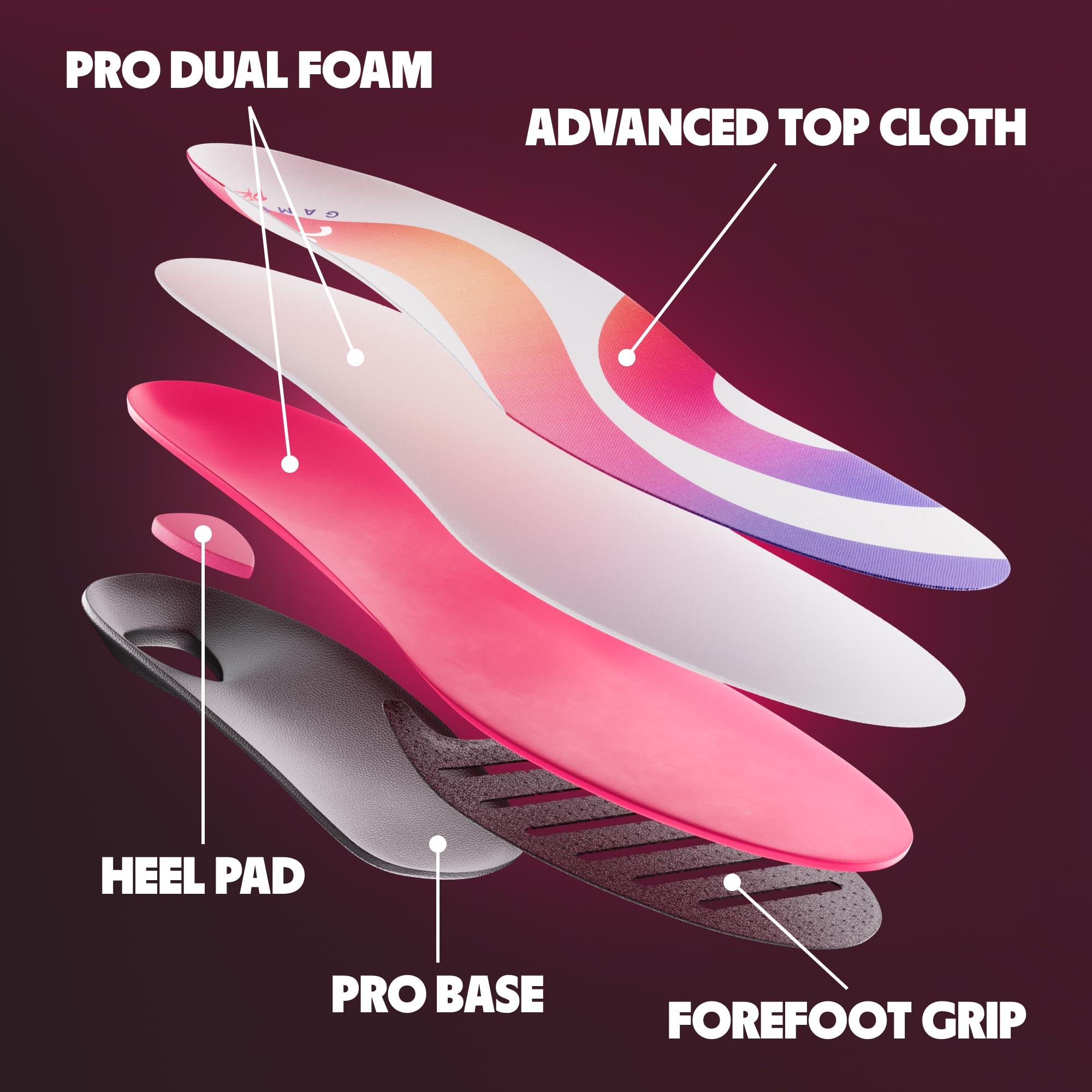 Move Move Game Day Pro- Ultimate Performance Sports Insoles for Basketball, Volleyball, Football, Tennis, Athletics, Baseball, Running, and Active Lifestyle. Extra Shock Absorption (M 12-12.5/WM 13.5-14)