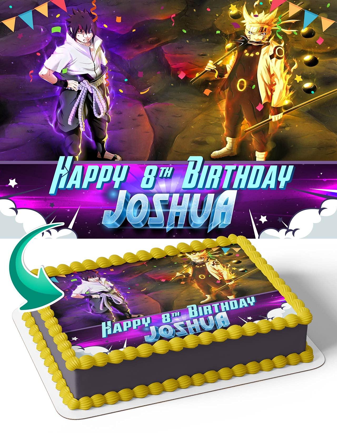 Cakecery Cakecery Naturo Uzu-maki Edible Cake Image Topper Personalized Birthday Cake Banner 1/4 Sheet