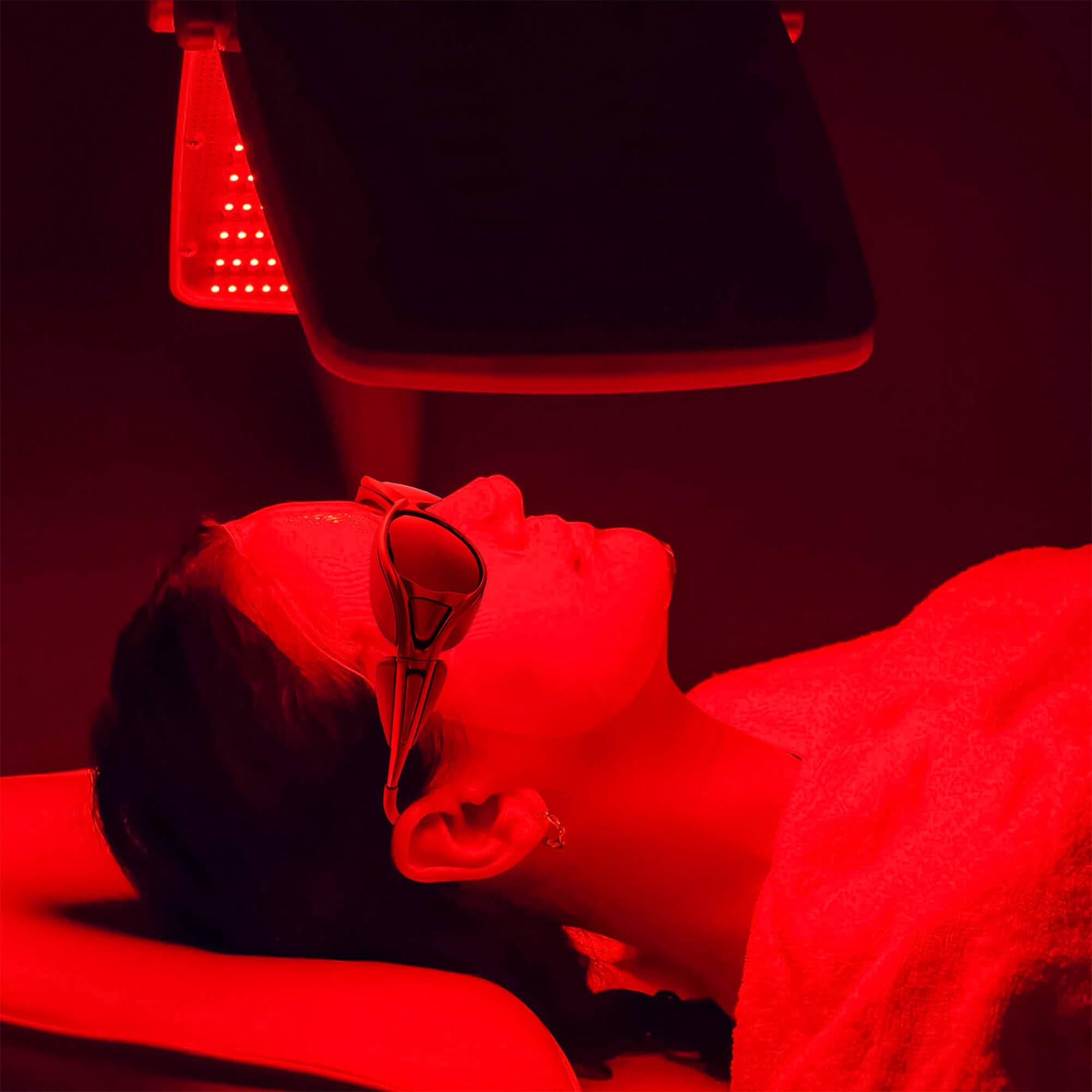 JILERWEAR Professional Red Light Therapy Glasses for Eye Protection,Infrared Goggles, LED Red&Blue Light Therapy,Premium LED Red Light Glasses for Infrared Protection&Portable Eye Care,Laser Protective Glasses