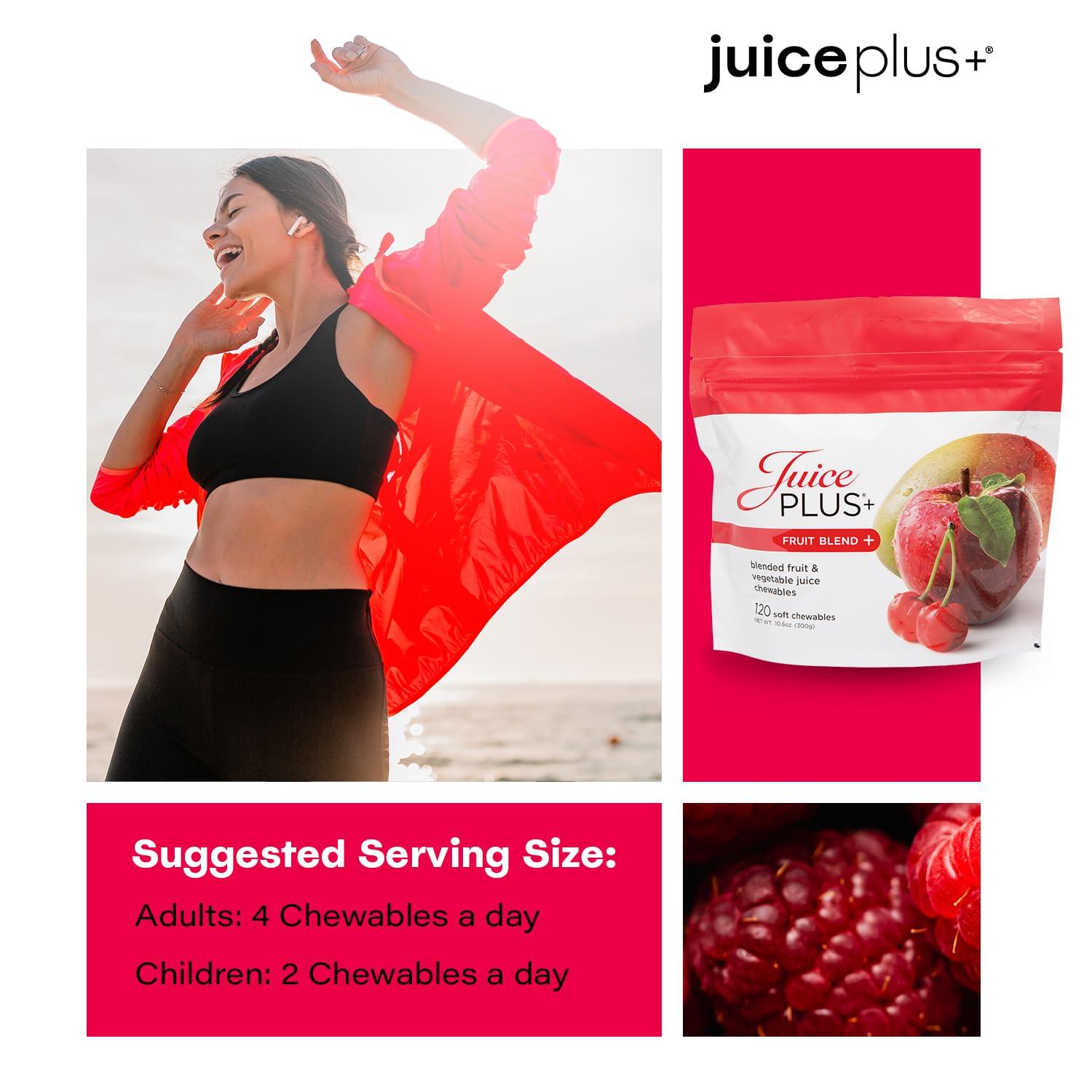 EBAT Juice Plus+ Fruit Blend Soft Chews (Chewables) - Boost Your Nutrition with 11 Fruits & Plant Ingredients - Vegan Gummy for Kids & Adults - Vitamins, Whole Food Nutrition - 1 Pouch (30 Adult Servings)