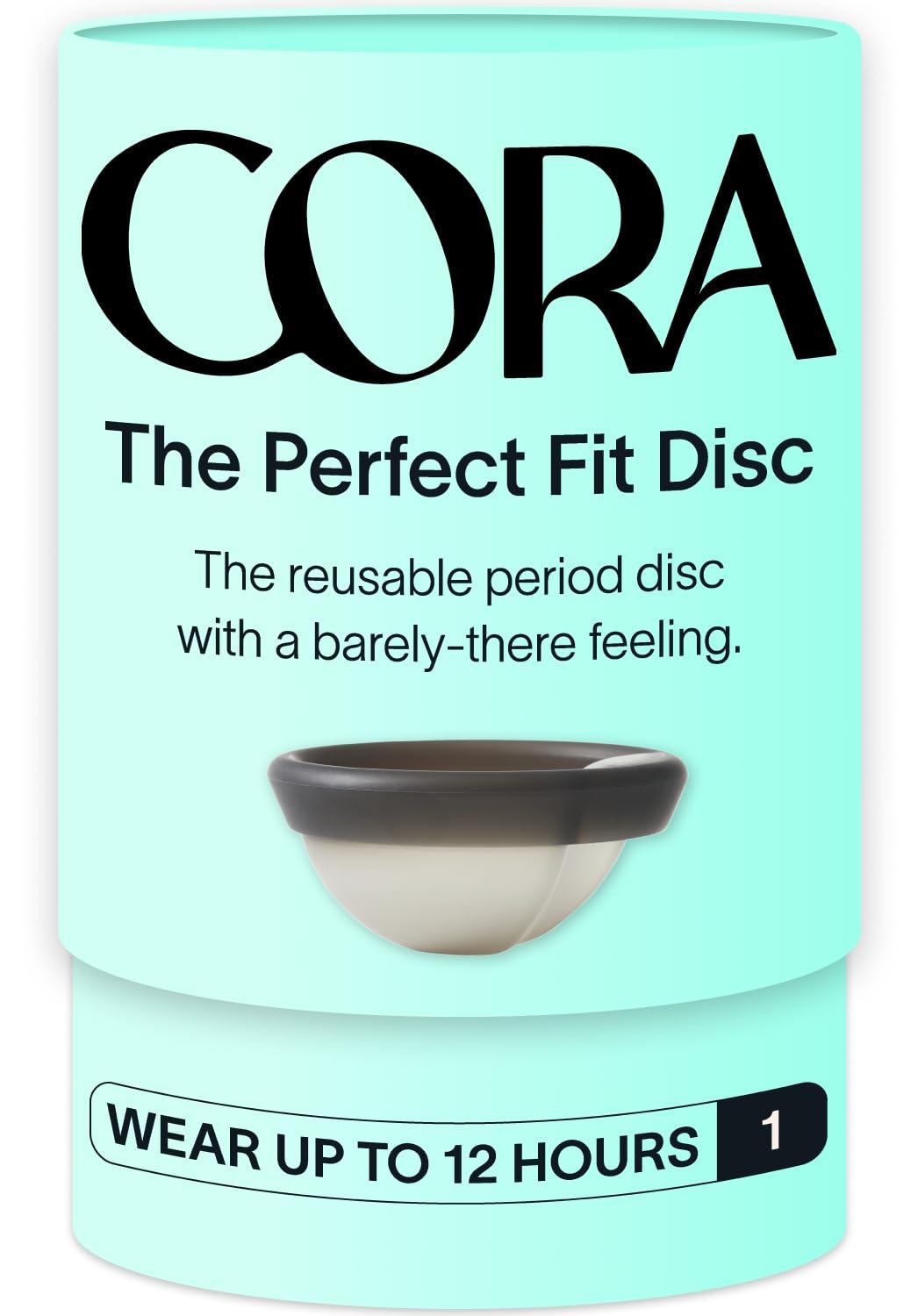 Cora Cora Menstrual Disc | Reusable Period Disc | Wear Up to 12-Hours | Sustainable Alternative to Tampons/Pads | for Light/Heavy Flows | Leak Proof | Medical Grade Silicone | Eco-Friendly Feminine Hygiene