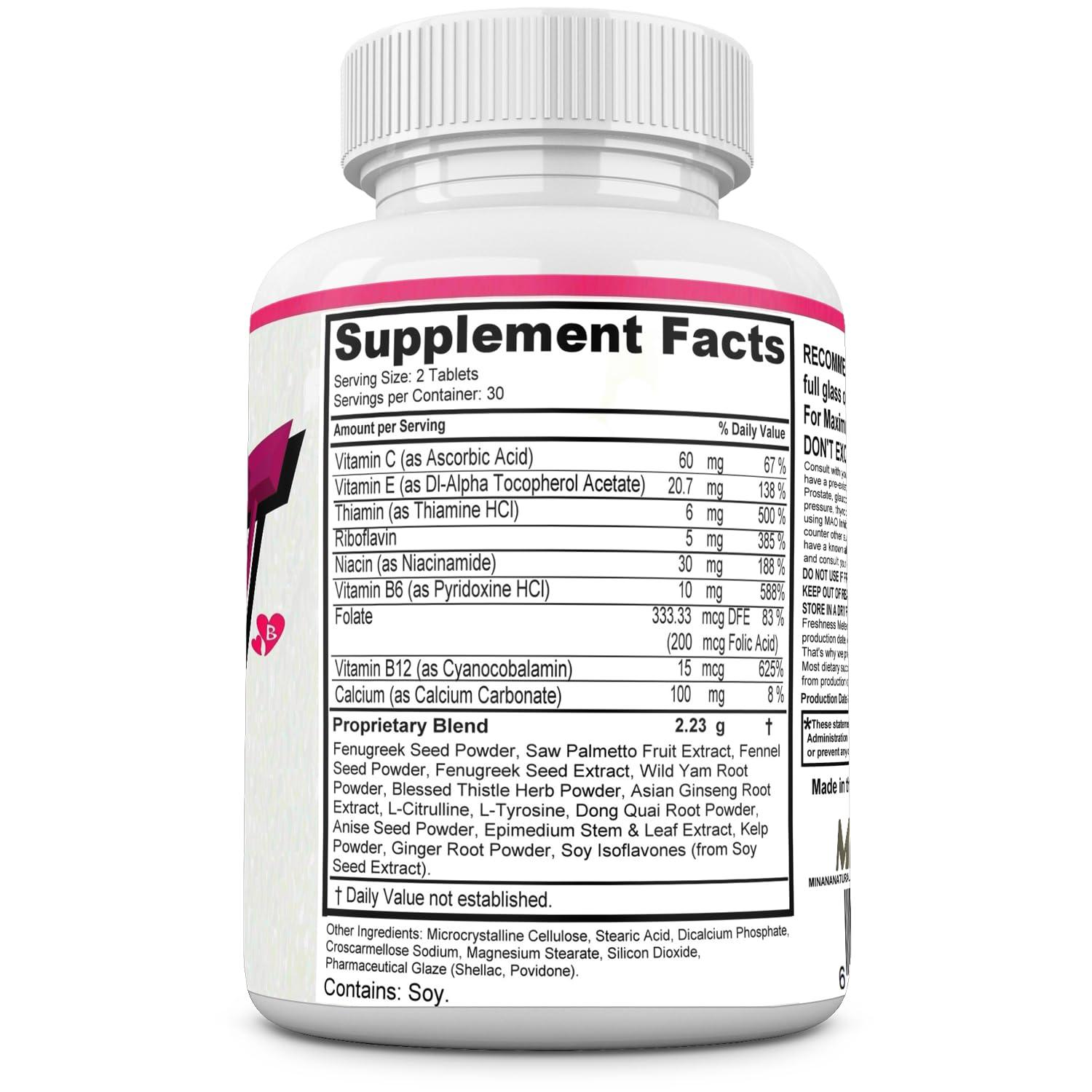 MINANATURALS MINANATURALS Bust Blast Loaded Increase Breast Size Fast. Female Breast Enhancement - Bigger Boobs and Butt Pills. 60 Tablets