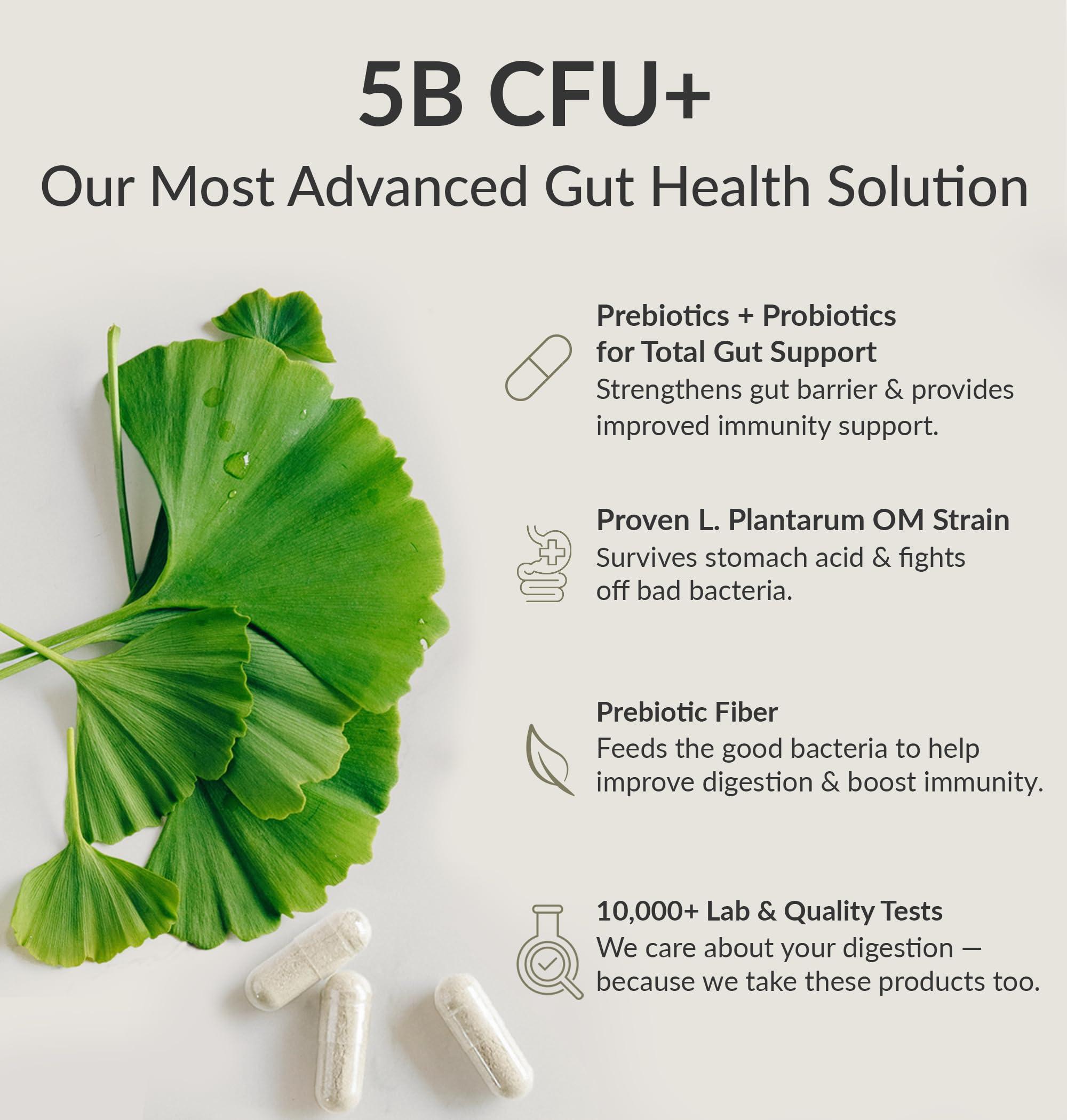 BiOptimizers BiOptimizers Probiotic Breakthrough, Proteolytic Prebiotics & Probiotics Supplement  Lactobacillus Plantarum OM for Immune, Bloating & Gut Relief Support, 60 Vegan Capsules