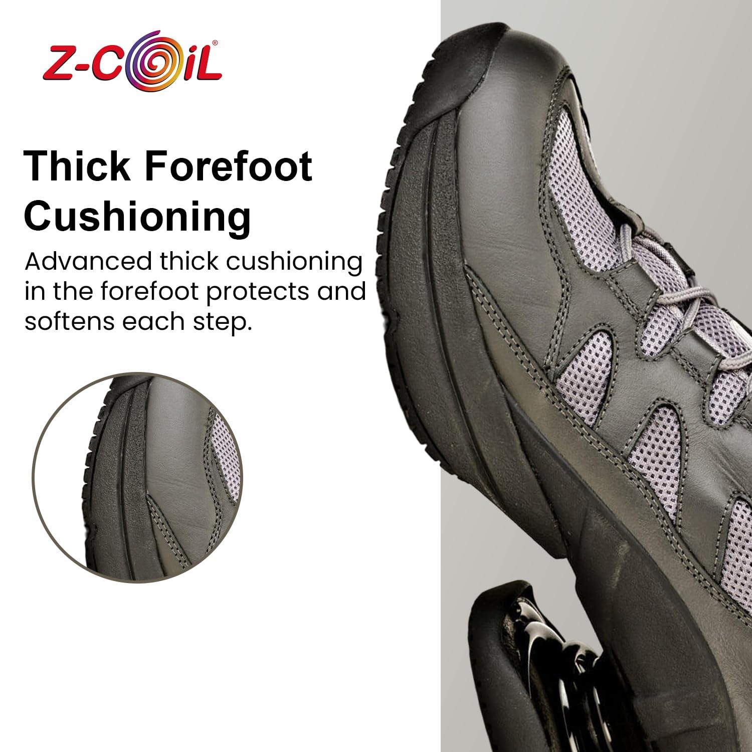 Z-CoiL Z-CoiL Freedom Classic Women\'s Sports Shoe - Orthopedic Shoes for Men - Orthotic Walking Sneaker for Pain Relief, Foot Support, and Comfort - Open Coil Grey/Black
