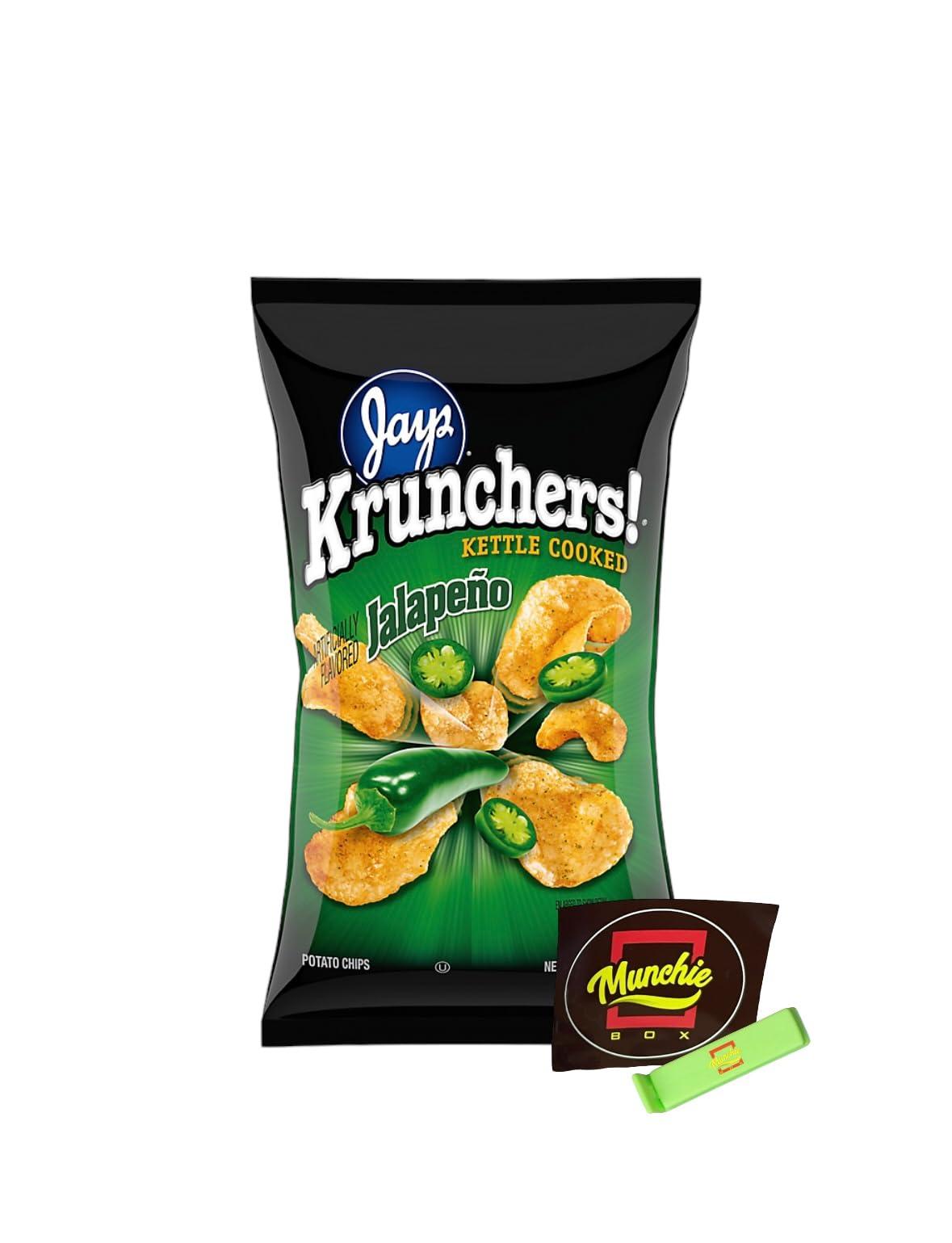 Munchie Box Jay\'s Krunchers Chip Bundle - Munchie Box Curations ((3) 8 Oz Bags, Jalapeno), 1 Ounce (Pack of 1)