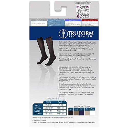 Truform Truform Women's Fit Compression Socks, Diamond Knit Pattern, 15-20 mmHg, Tan, Medium (Pack of 2)