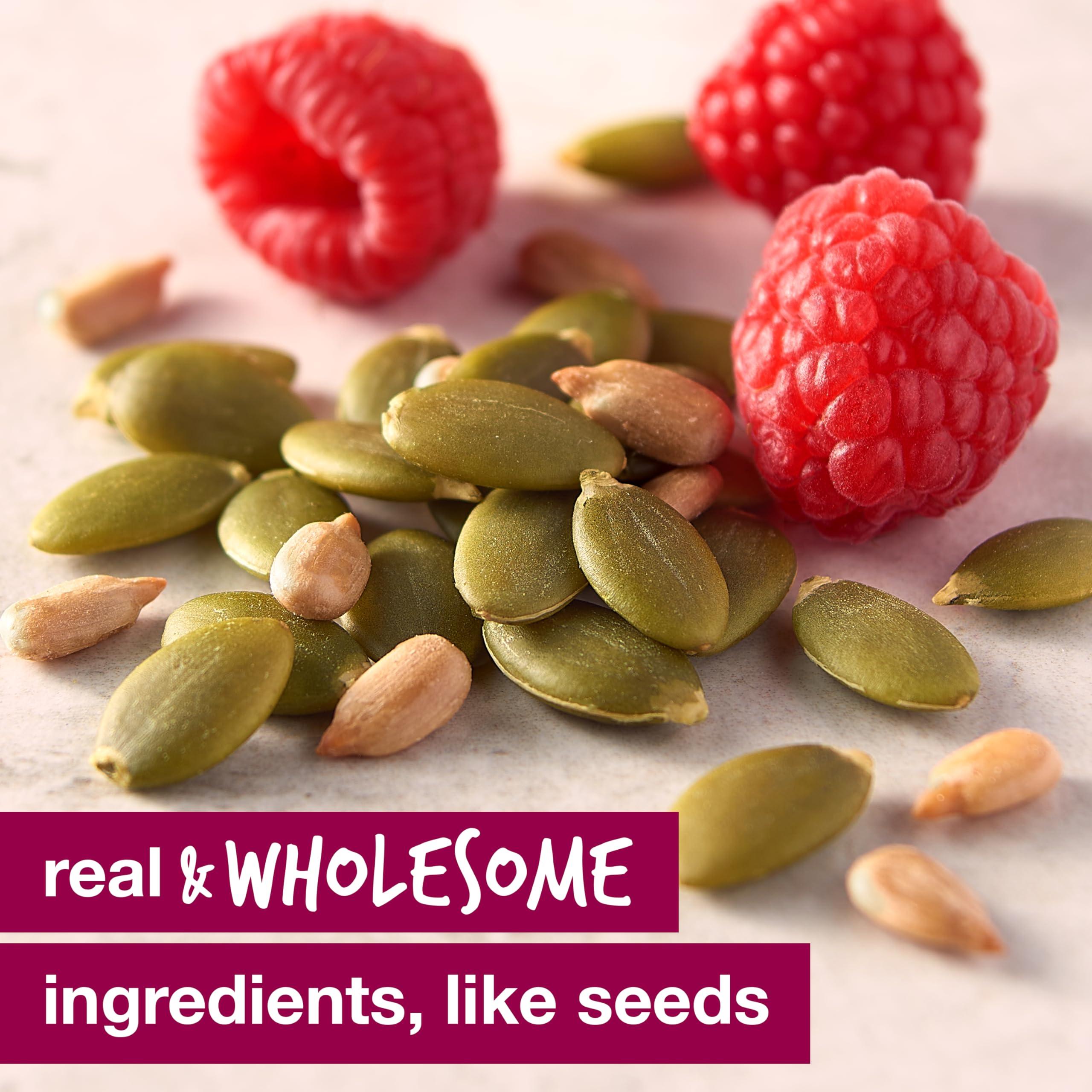 KIND KIND Seeds Fruit & Nuts Snack Bar, Dark Chocolate Raspberry Pumpkin Seed | 5g Protein, High Fiber, Gluten Free Bars, 1.4 OZ, 12 Count