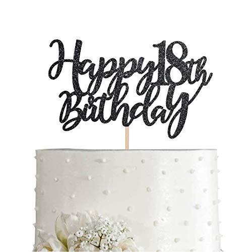 Cake Topper Happy Birthday 18 Ans,17 Pièces Gâteau Anniversaire Décoration,Happy Birthday Cake Topper 18 Ans,Anniversaire Fille Decoration Gateau,Pour Thème Or Rose Anniversaire Fête Décor (18